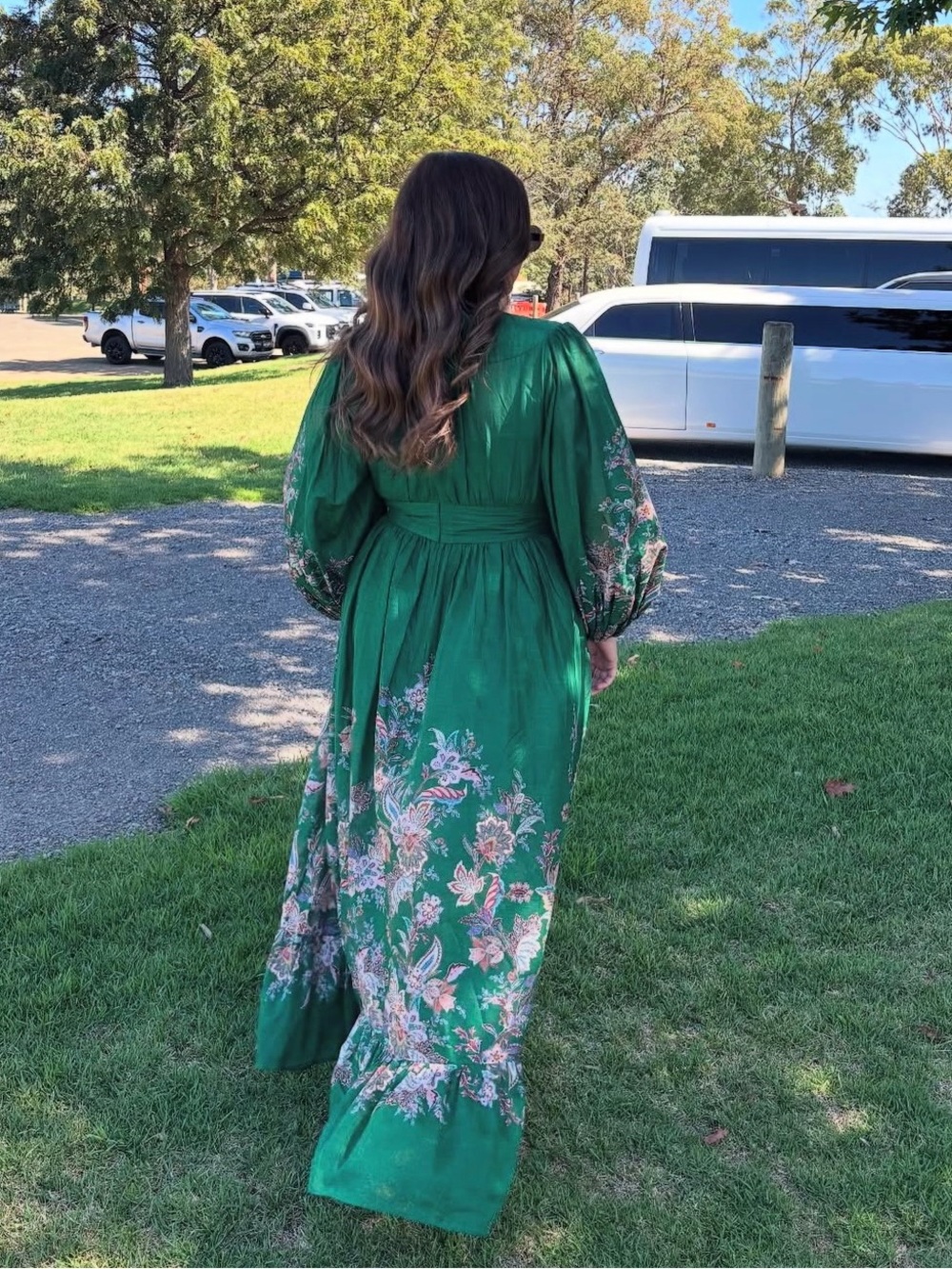 ZIMMERMANN RHIANNON PLUNGE MAXI DRESS GREEN MULTI PAISLEY SIZE 3 | M-L - Picture 12 of 13